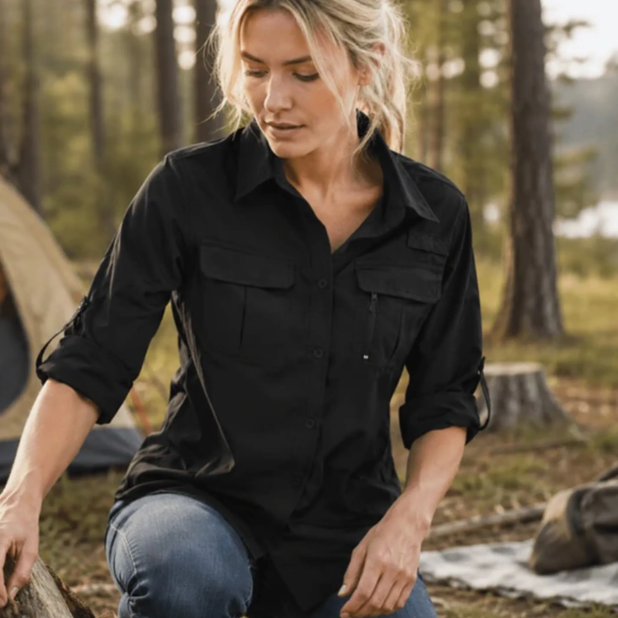 person wearing breathable clothing outdoors